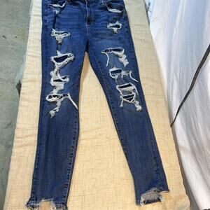 American Eagle Women’s Super Hi-rise Jegging Next Level Stretch Distressed  16